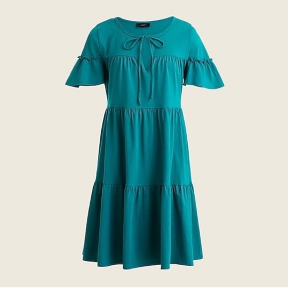 J. Crew Dresses & Skirts - J CREW Tiered Teal Jersey Dress